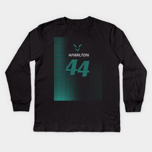 Lewis Hamilton 44 - Retro Design Kids Long Sleeve T-Shirt